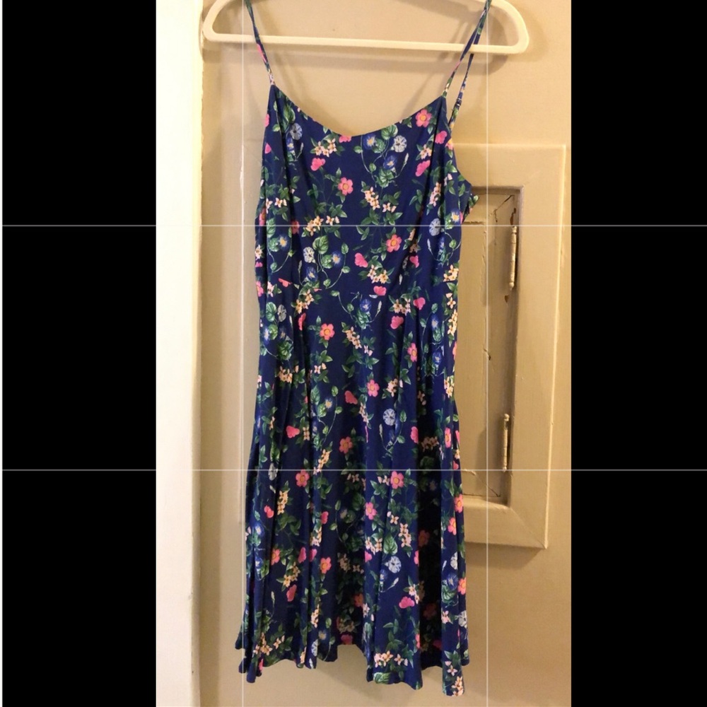Blue Floral Print Dress